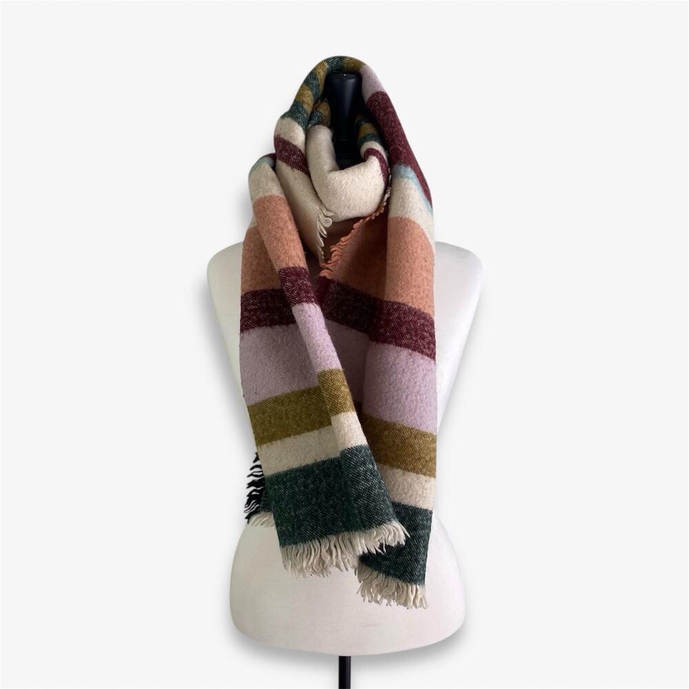 Women's Scarf Warm Cozy Striped Multicolor One-size